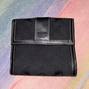 Coach “C” Logo Vintage Bi-fold Black Wallet
